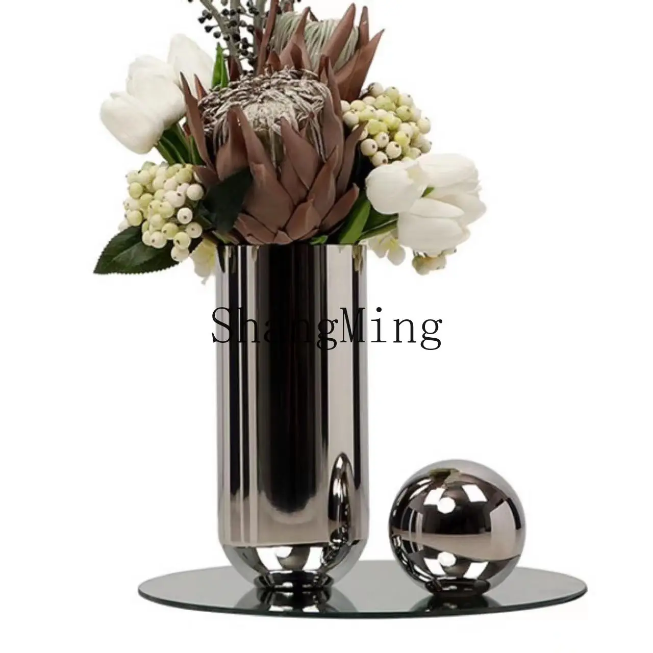 PYH modern light luxury model room stainless steel flower arrangement vase ornament home living room dining table jewelry
PYH modern light luxury model room stainless steel flower arrangement vase ornament home living room dining table jewelry