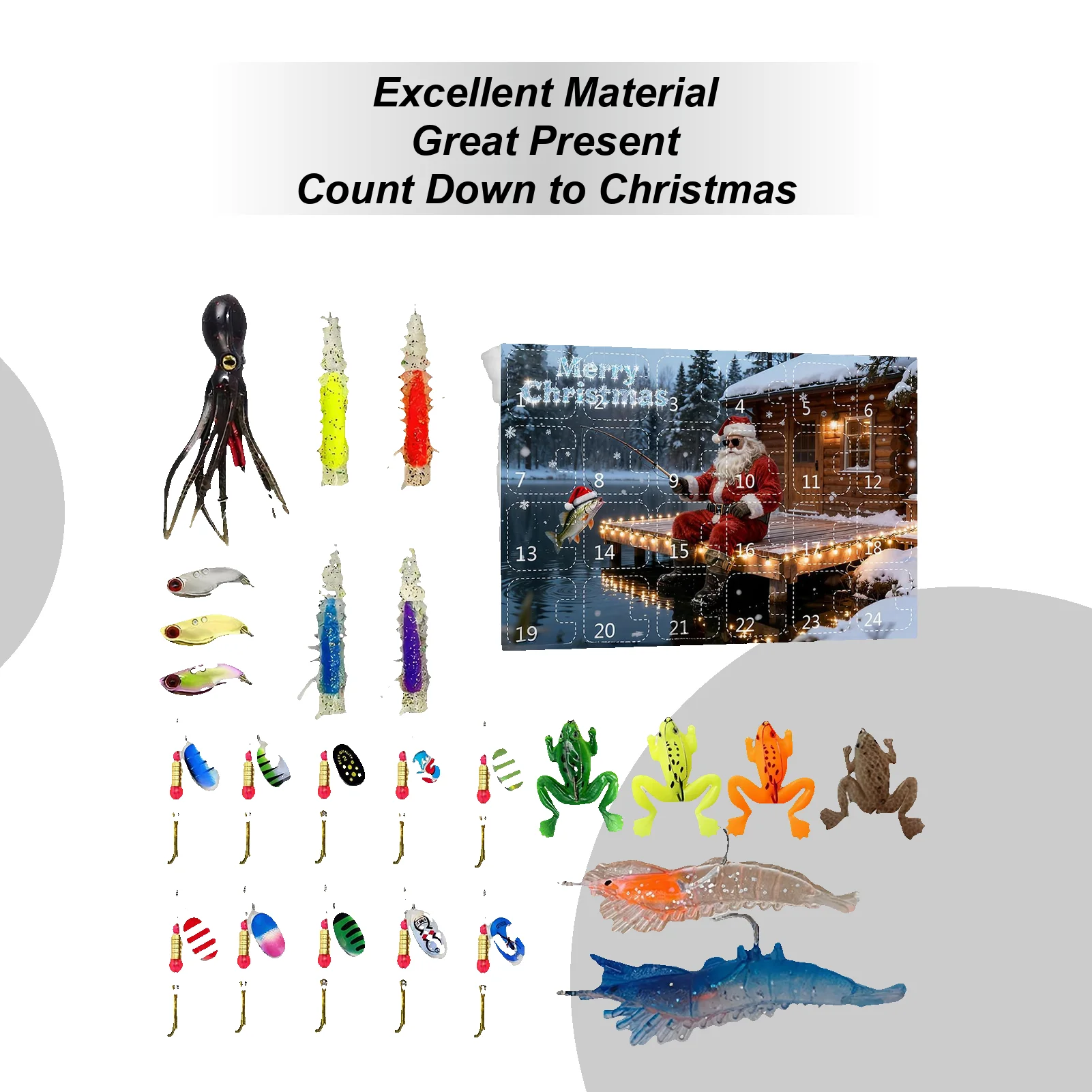 24-дневная рыболовная приманка Joy Advent с обратным отсчетом на Рождество, набор приключений для папы, парня, подростков, мужчин, рыбаков, рек, озера
24-дневная рыболовная приманка Joy Advent с обратным отсчетом на Рождество, набор приключений для папы, парня, подростков, мужчин, рыбаков, рек, озера