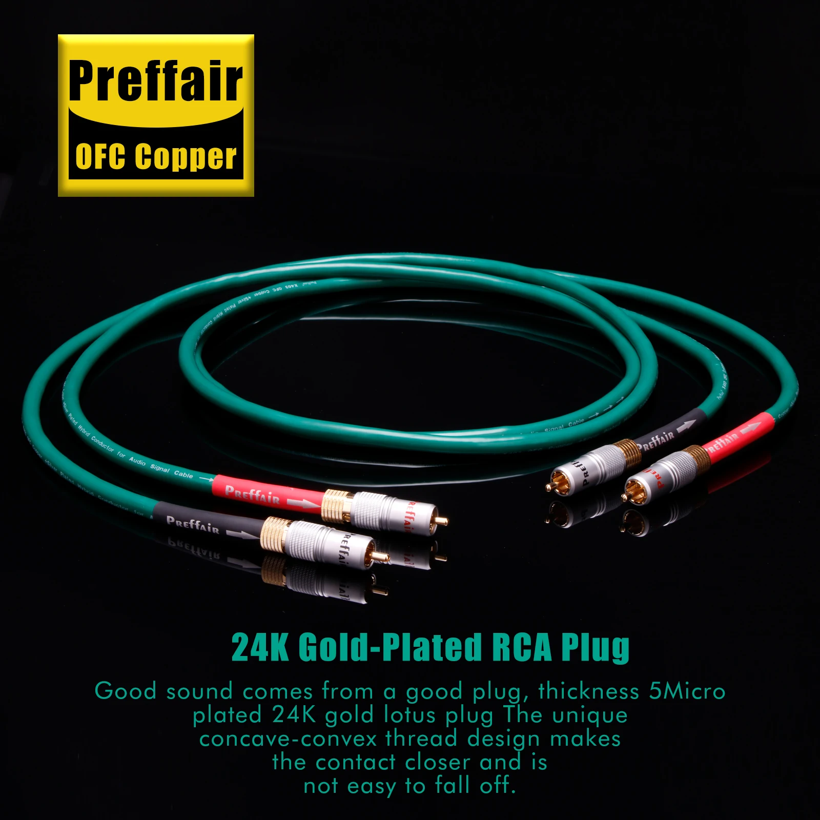 Hi end Rca Cable High Purity OFC Silver Plated Hybrid Conductor 2Rca to 2Rca Audio Cable 24K Gold Plated Rca Connector Plug
Hi end Rca Cable High Purity OFC Silver Plated Hybrid Conductor 2Rca to 2Rca Audio Cable 24K Gold Plated Rca Connector Plug