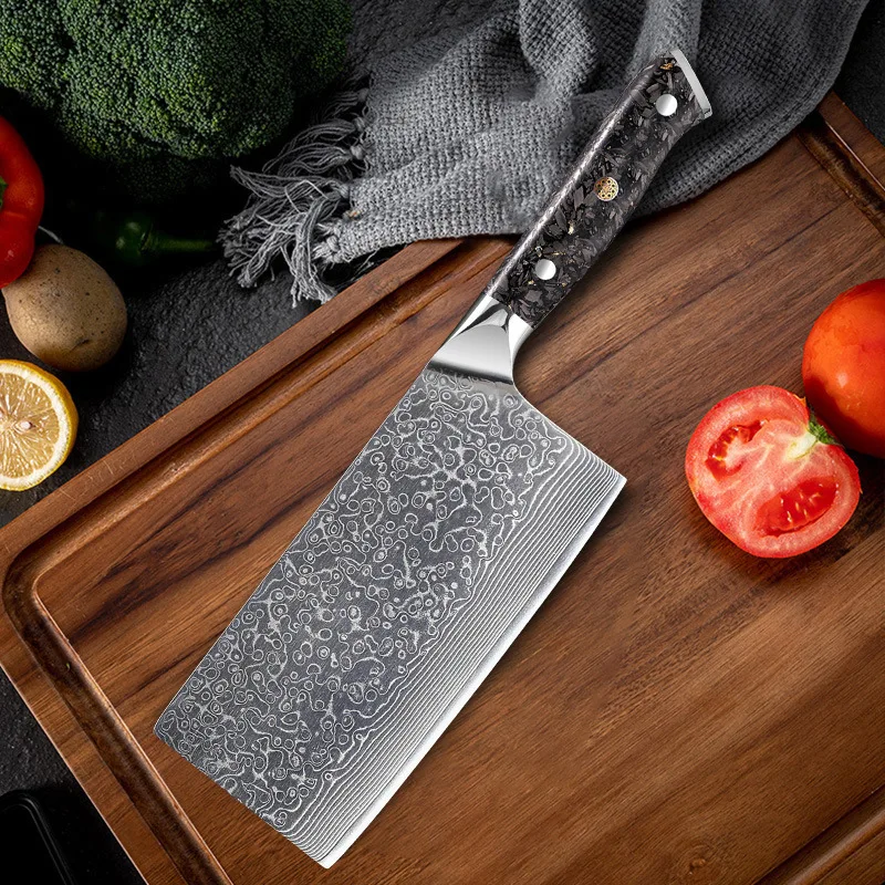 7 Inch Chinese Chef Knife 67-layers Damascus VG10 Steel Blade Resin Handle Slicing Vegetables Cleaver Meat Kitchen Sharp Knife
7 Inch Chinese Chef Knife 67-layers Damascus VG10 Steel Blade Resin Handle Slicing Vegetables Cleaver Meat Kitchen Sharp Knife