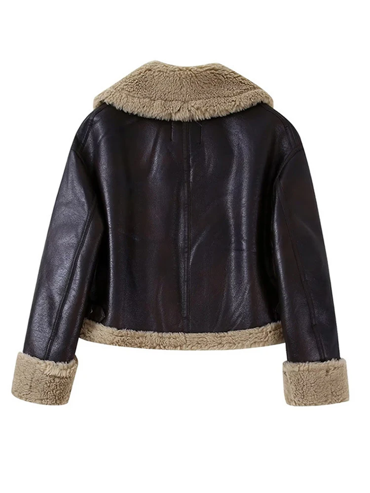 Винтажные меховые кожаные женские зимние пальто с большими лацканами и длинными рукавами на пуговицах, теплая верхняя одежда 2024, зимние шикарные женские уличные короткие куртки
Винтажные меховые кожаные женские зимние пальто с большими лацканами и длинными рукавами на пуговицах, теплая верхняя одежда 2024, зимние шикарные женские уличные короткие куртки