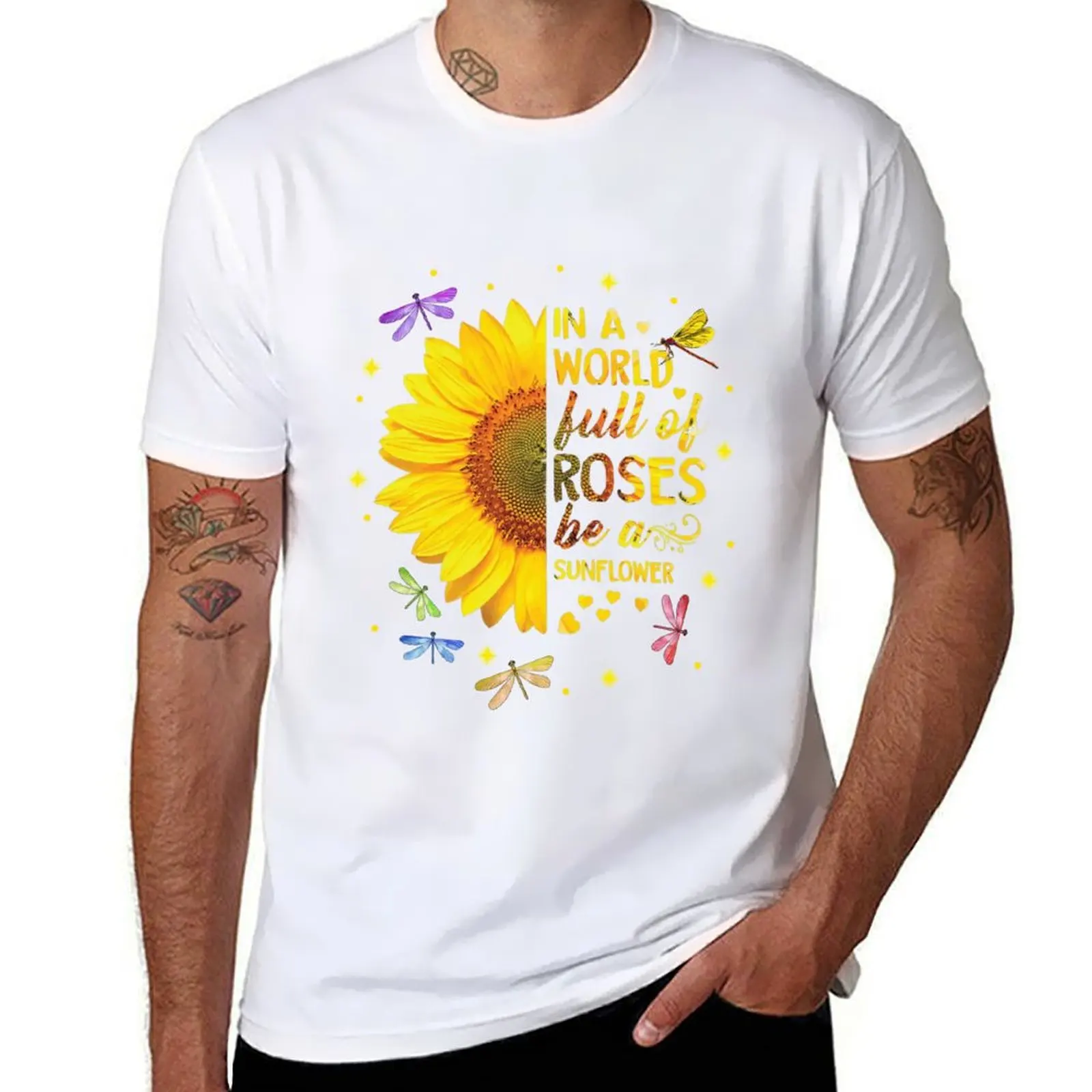 Dragonfly and Sunflower T-Shirt men t shirt cotton 100% man t shirt heavy cotton T-Shirt 
Dragonfly and Sunflower T-Shirt men t shirt cotton 100% man t shirt heavy cotton T-Shirt