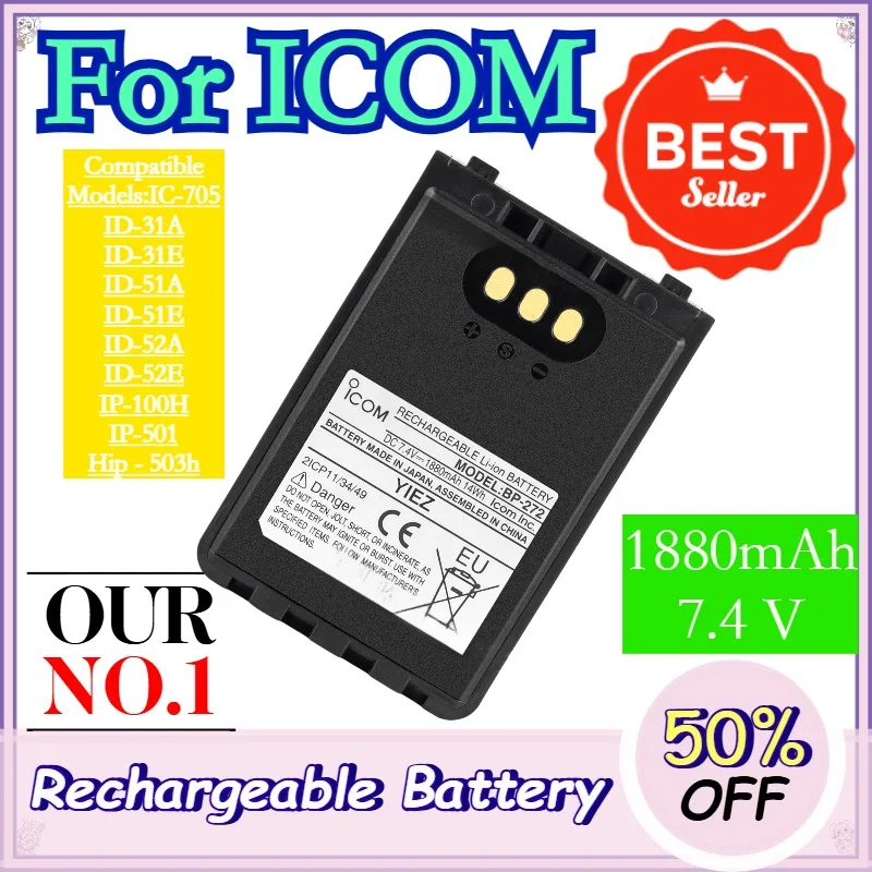 7.4V 1880mAh Walkie-talkie Battery For ICOM IC-705 ID-31A ID-31E ID-51A ID-51E ID-52A ID-52E IP-100H IP-501 Hip - 503h
7.4V 1880mAh Walkie-talkie Battery For ICOM IC-705 ID-31A ID-31E ID-51A ID-51E ID-52A ID-52E IP-100H IP-501 Hip - 503h