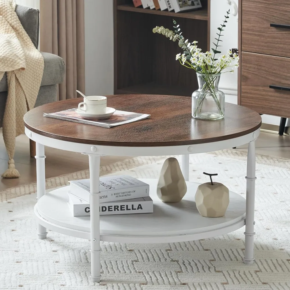 31,5-дюймовый круглый журнальный столик из дуба и белого дерева в деревенском стиле для фермерского дома, 2-уровневый круглый акцентный столик с деревянным центром для хранения для гостиной,
31,5-дюймовый круглый журнальный столик из дуба и белого дерева в деревенском стиле для фермерского дома, 2-уровневый круглый акцентный столик с деревянным центром для хранения для гостиной,