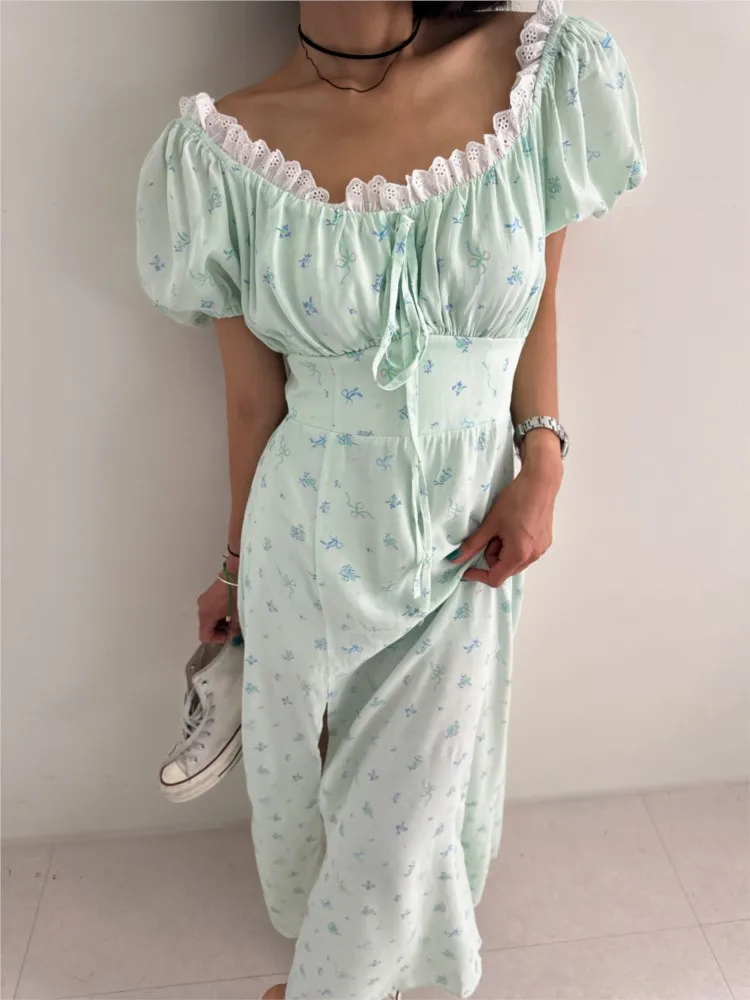 2025 New Vintage Sweet Puff Sleeve Summer Women Dress Floral Print High Waist Slit Long Dress Fashion Vacation Woman Clothing
2025 New Vintage Sweet Puff Sleeve Summer Women Dress Floral Print High Waist Slit Long Dress Fashion Vacation Woman Clothing