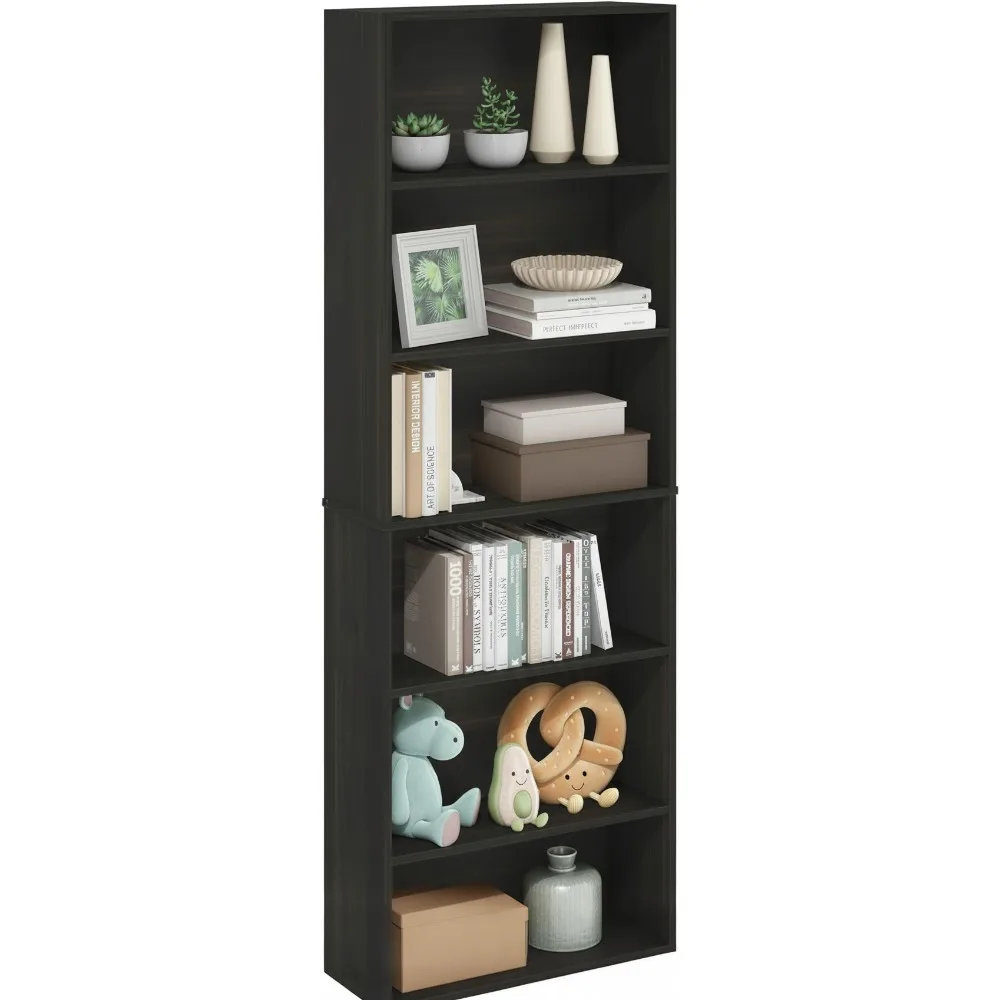 6-Tier Open Storage Bookcase, Tall Slender Design, Durable Composite Wood, Home Office Organizer
6-Tier Open Storage Bookcase, Tall Slender Design, Durable Composite Wood, Home Office Organizer