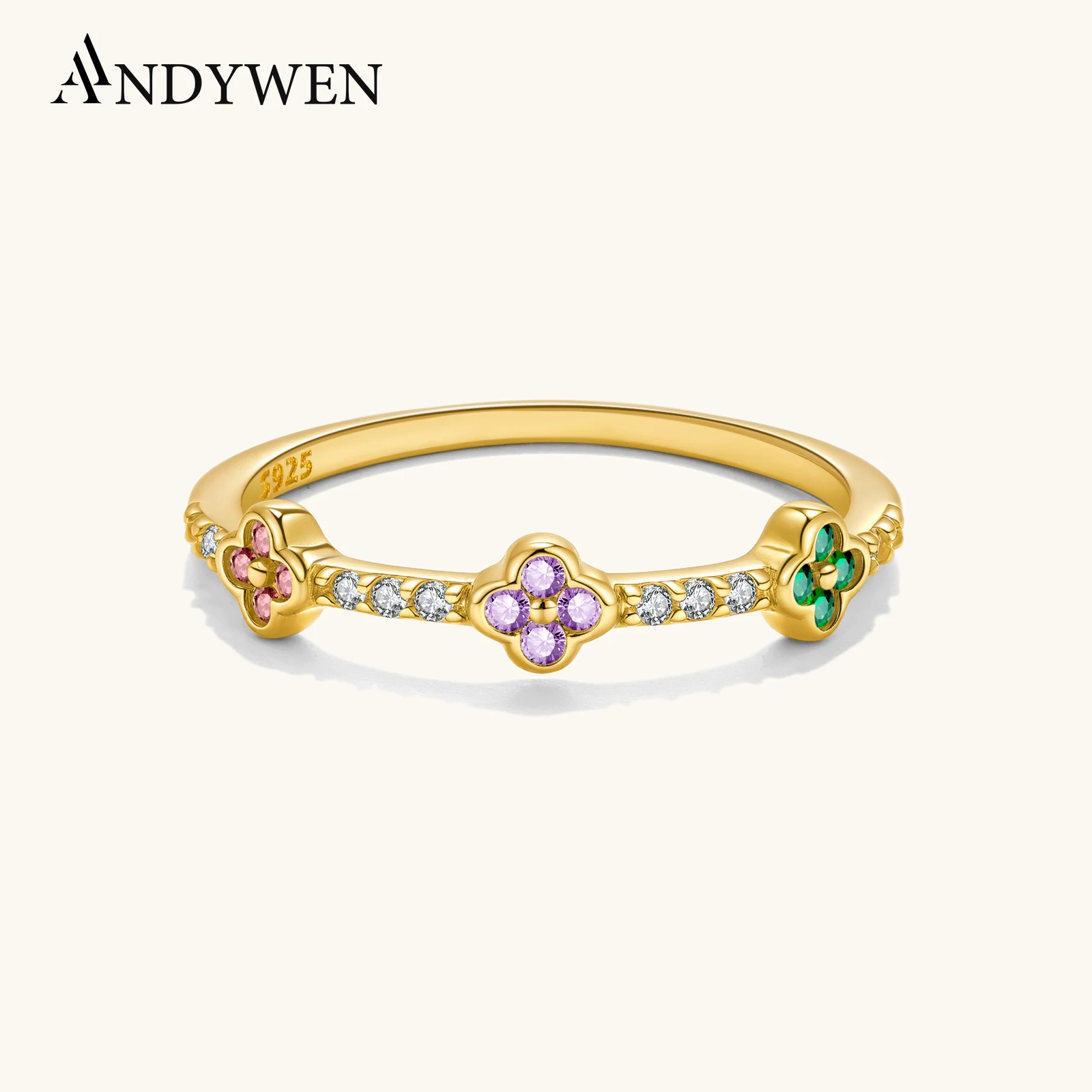 ANDYWEN 925 Sterling Silver Multicolor Pink Purple Green Four Leafs Ring Tiny Flower Ring with Zirconia Dainty Lucky Gift
ANDYWEN 925 Sterling Silver Multicolor Pink Purple Green Four Leafs Ring Tiny Flower Ring with Zirconia Dainty Lucky Gift