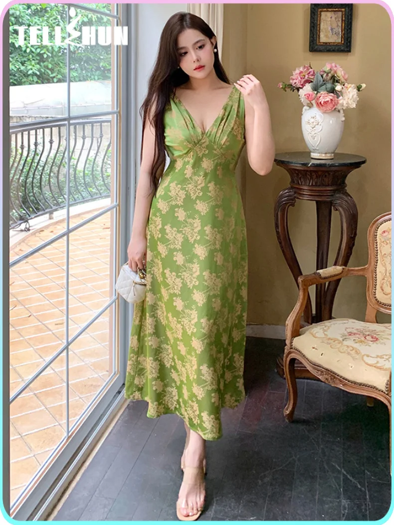 floral Printed simple elegant green dresses women long A-line sexy korean style evening party dress casual holiday dress luxury
floral Printed simple elegant green dresses women long A-line sexy korean style evening party dress casual holiday dress luxury