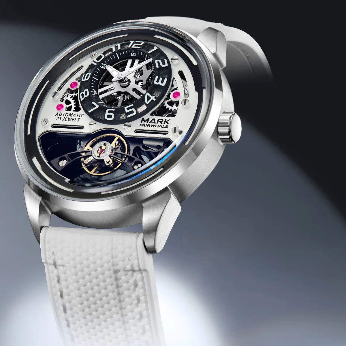 Mark Fairwhale Роскошные мужские автоматические механические часы с полым турбийоном, мужские спортивные водонепроницаемые силиконовые мужские часы со скелетом
Mark Fairwhale Роскошные мужские автоматические механические часы с полым турбийоном, мужские спортивные водонепроницаемые силиконовые мужские часы со скелетом