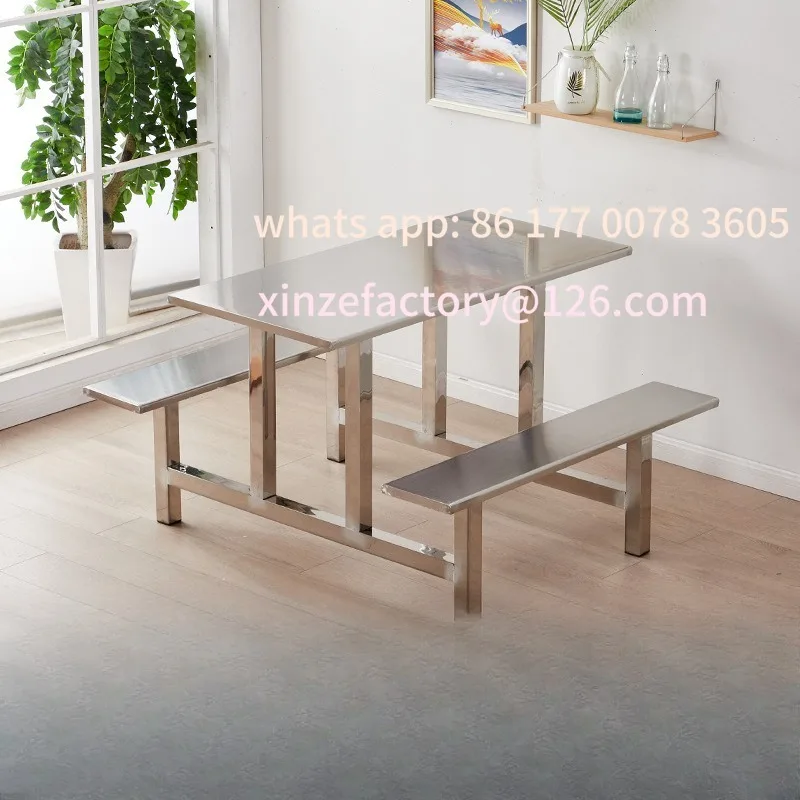 Customizable stainless steel one-piece dining table school cafeteria table and chair combination
Customizable stainless steel one-piece dining table school cafeteria table and chair combination