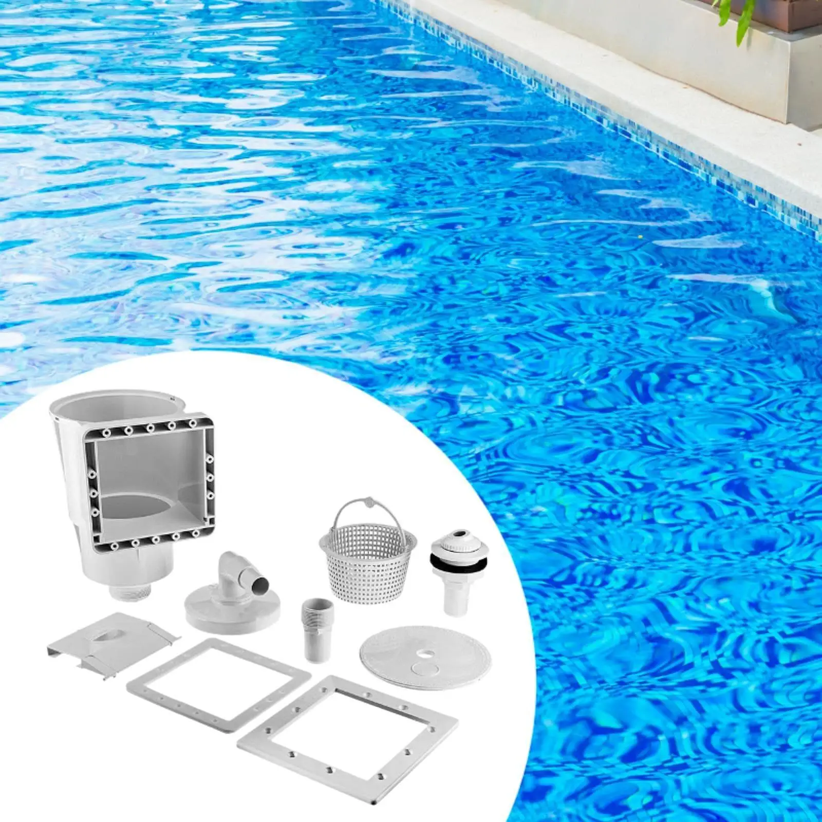 Pool Skimmer Kit Wear Resistant Replacement Heavy Duty Practical Sturdy Easy to Use Swimming Pool Cleaning Kit Accessory White
Pool Skimmer Kit Wear Resistant Replacement Heavy Duty Practical Sturdy Easy to Use Swimming Pool Cleaning Kit Accessory White