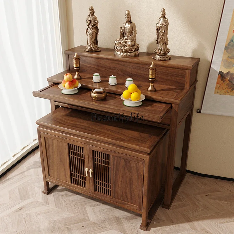 *New Chinese-style North American black walnut home Guanyin God of Wealth incense table
*New Chinese-style North American black walnut home Guanyin God of Wealth incense table