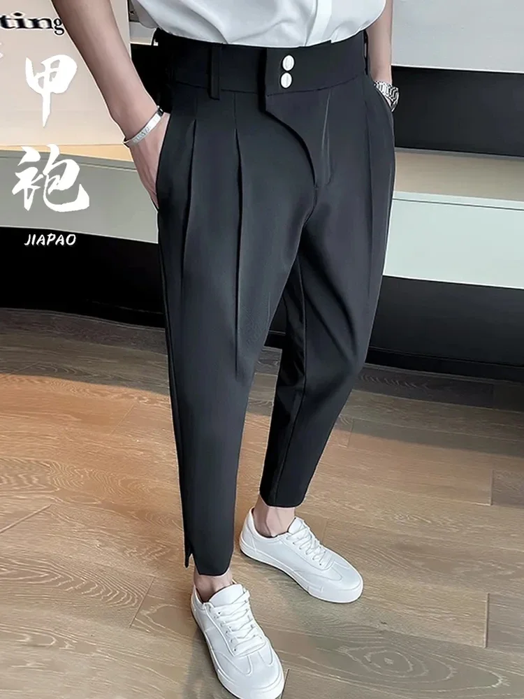 Elegant Casual Harem Blazer Pants Men Korean Fashion Slim Formal Trousers Male Black Dress Pants Classic Suit Pants White
Elegant Casual Harem Blazer Pants Men Korean Fashion Slim Formal Trousers Male Black Dress Pants Classic Suit Pants White