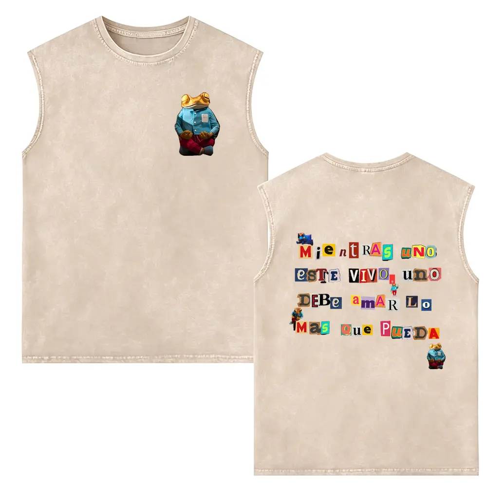 Rapper Bad Bunny Washed Sleeveless Vest Tshirt Debi Tirar Mas Fotos DTMF Merch Tank Tops Men Women Fashion Hip Hop Streetwear
Rapper Bad Bunny Washed Sleeveless Vest Tshirt Debi Tirar Mas Fotos DTMF Merch Tank Tops Men Women Fashion Hip Hop Streetwear