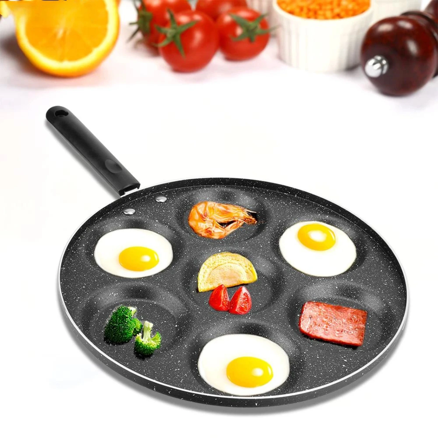 Durable Non-stick Pancake Maker Pan for Breakfast Cooking with 4/7 Cups, Frying Pans for Eggs and Ham - High Quality Cookware wi
Durable Non-stick Pancake Maker Pan for Breakfast Cooking with 4/7 Cups, Frying Pans for Eggs and Ham - High Quality Cookware wi