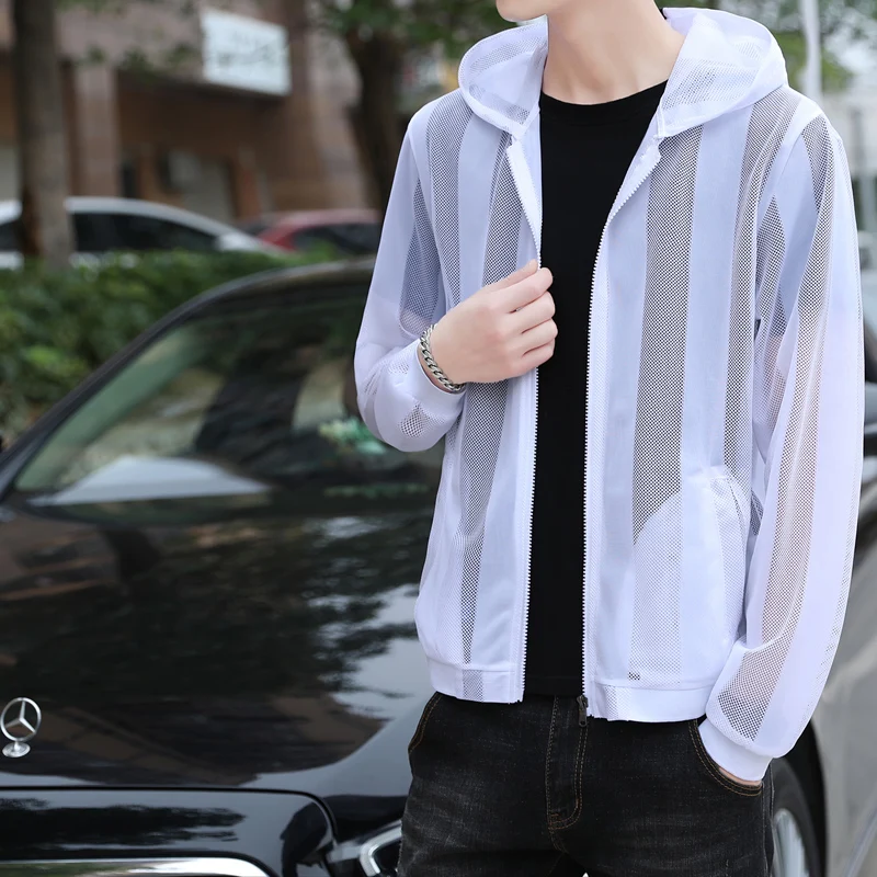 Brand Summer Jacket for Men 2023 New Fashion Striped Hooded Sunscreen Coat Thin Breathable Long Sleeve Casual Men Jackets
Brand Summer Jacket for Men 2023 New Fashion Striped Hooded Sunscreen Coat Thin Breathable Long Sleeve Casual Men Jackets
