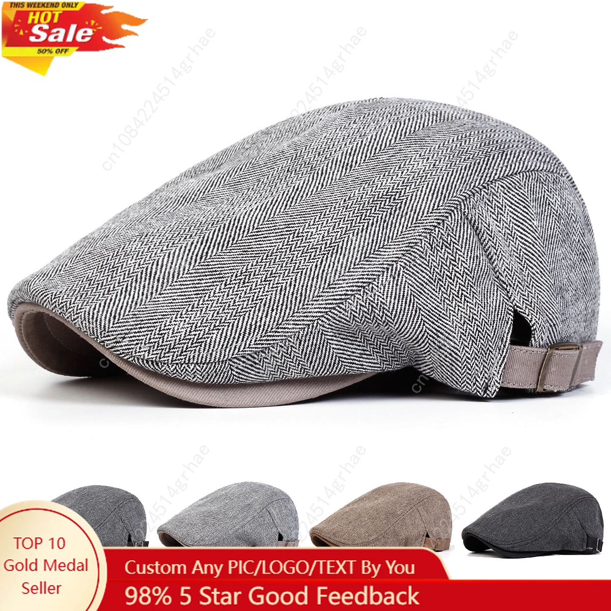 Men Retro Herringbone Grid Newsboy Caps British Painters Hats Spring and Autumn Adjustable Flat Cap Hip Hop Berets
Men Retro Herringbone Grid Newsboy Caps British Painters Hats Spring and Autumn Adjustable Flat Cap Hip Hop Berets
