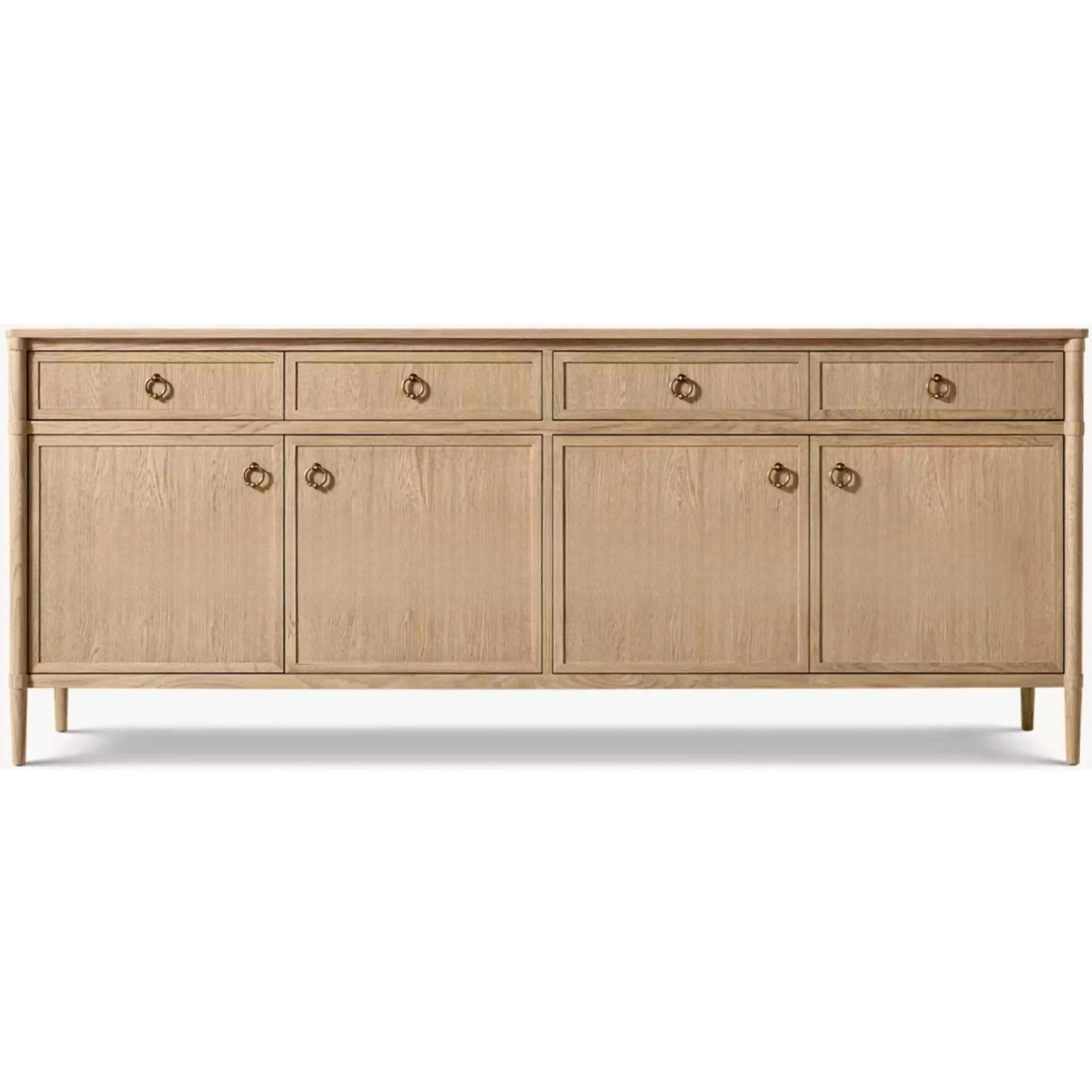 American simple solid wood four doors with drawer side cabinet French oak living room side cabinet
American simple solid wood four doors with drawer side cabinet French oak living room side cabinet