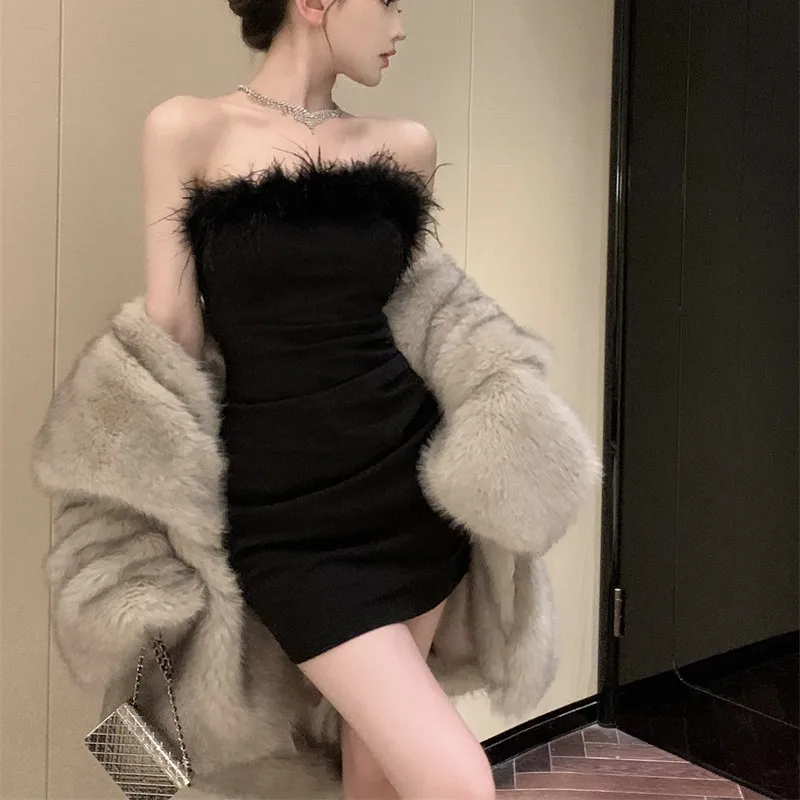 Backless Korean Fashion Mini Dress Woman Slim Y2K Strapless Sexy Vitnage Party Evening Cheap Clothes Women Black Bodycon Dresses
Backless Korean Fashion Mini Dress Woman Slim Y2K Strapless Sexy Vitnage Party Evening Cheap Clothes Women Black Bodycon Dresses