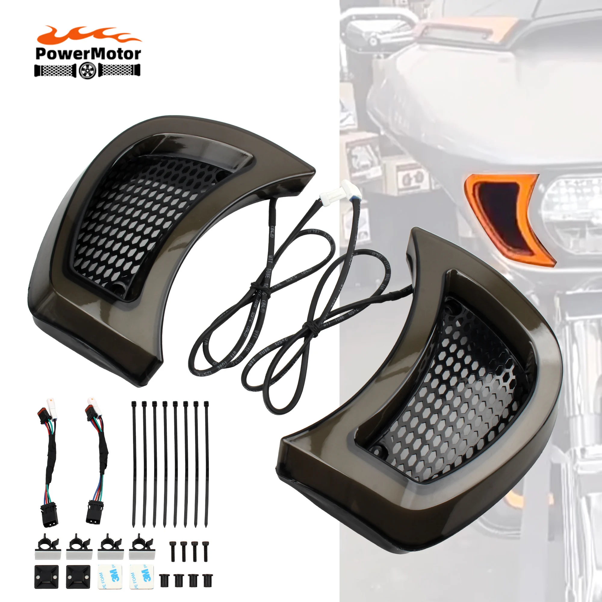 Motorcycle Smoke White Tracer Headlight Vent Accent LED Indicator Lights For Harley Road Glides 15-UP 2023 2022 2021 2020
Motorcycle Smoke White Tracer Headlight Vent Accent LED Indicator Lights For Harley Road Glides 15-UP 2023 2022 2021 2020