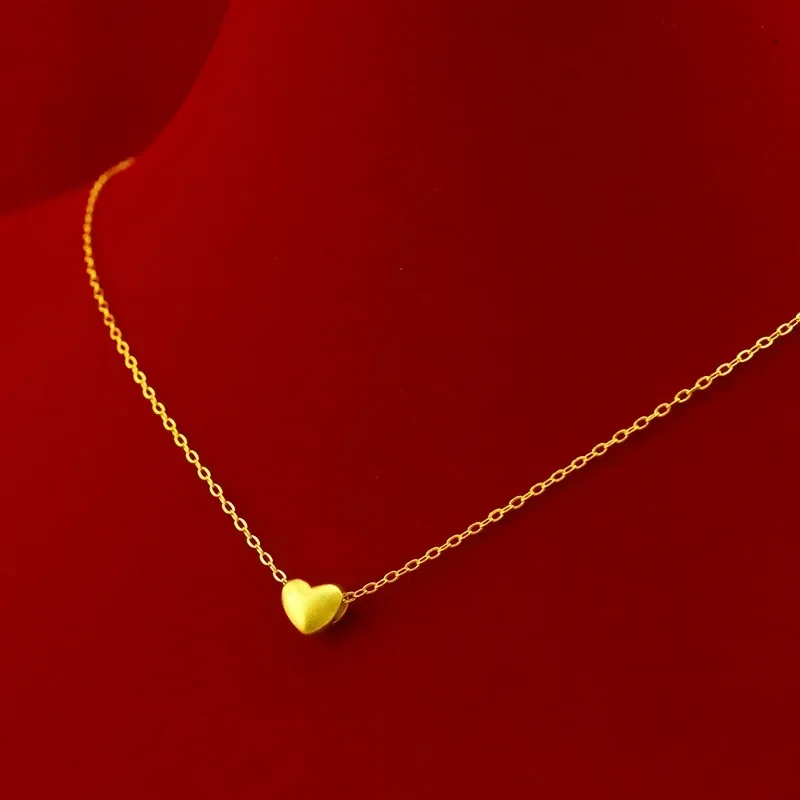 9999 Real Gold 24K Fashion Matte Small Love Necklace Japanese and Korean Women's Collarbone Necklace
9999 Real Gold 24K Fashion Matte Small Love Necklace Japanese and Korean Women's Collarbone Necklace