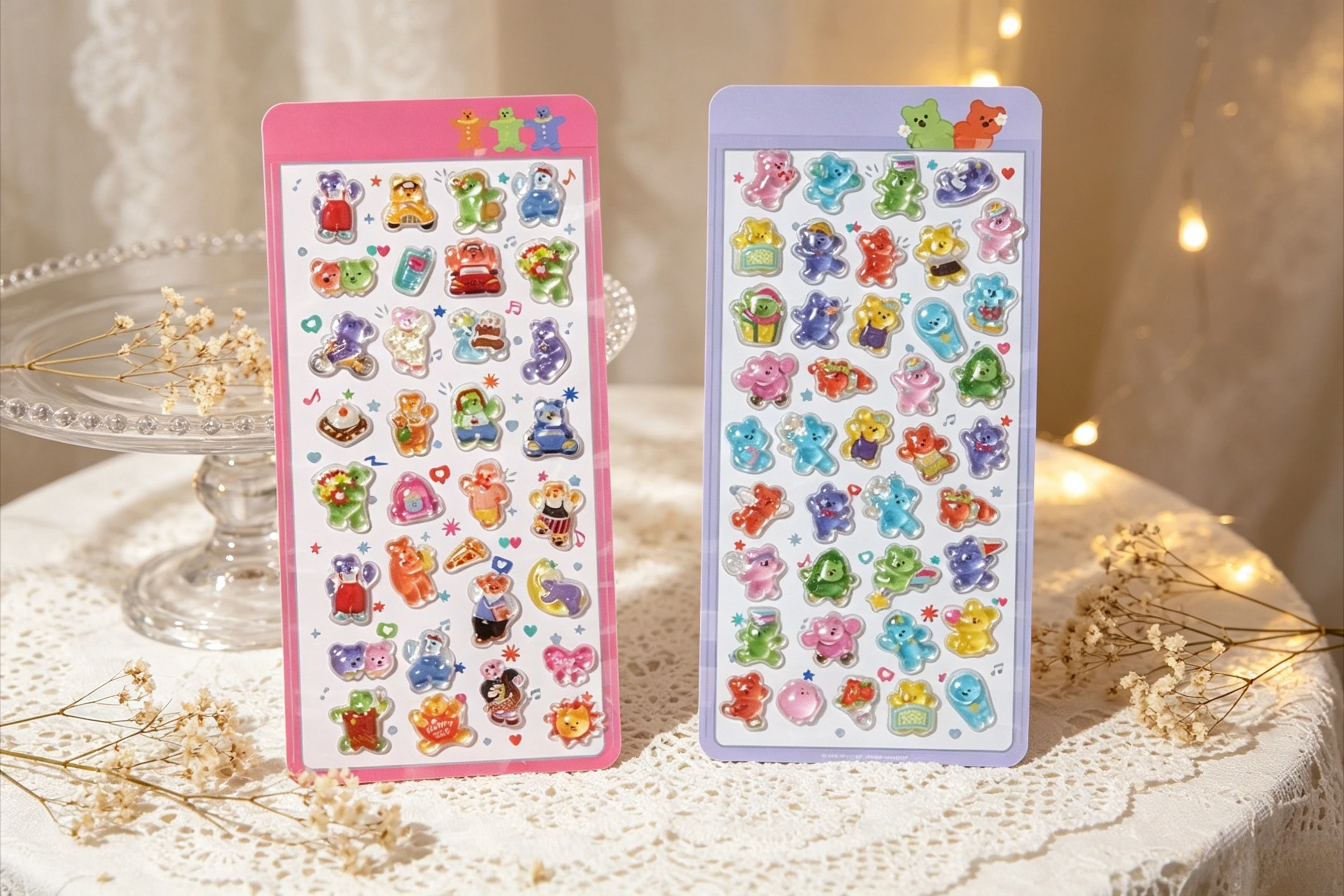 Lovely Gummy Jelly Bear Clear Bubble Stickers Cartoon Bear Epoxy Puffy Decoration for Journal Planner Kids Handmade Gifts
Lovely Gummy Jelly Bear Clear Bubble Stickers Cartoon Bear Epoxy Puffy Decoration for Journal Planner Kids Handmade Gifts