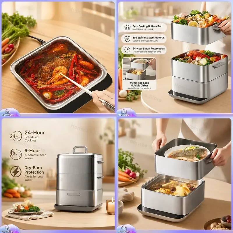 Supor Electric Steamer 3 Layer Stainless Steel Food Steamer for Vegetables Rice Dumplings Fish Chicken Healthy Cooking
Supor Electric Steamer 3 Layer Stainless Steel Food Steamer for Vegetables Rice Dumplings Fish Chicken Healthy Cooking