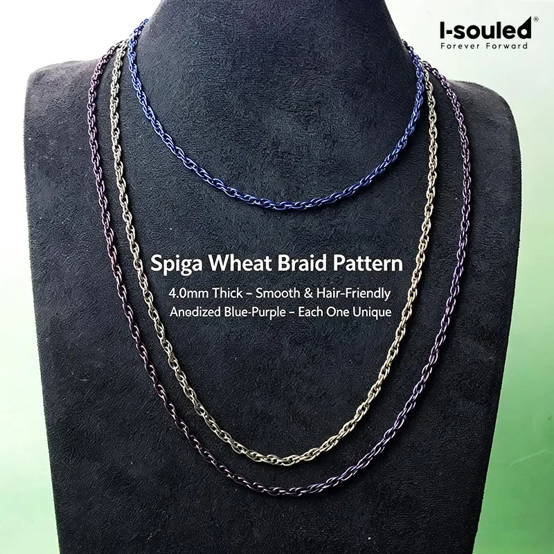Solid Titanium Spiga Chain 4mm Blue Purple Anodized Original Color Jewelry & Accessories Chain
Solid Titanium Spiga Chain 4mm Blue Purple Anodized Original Color Jewelry & Accessories Chain