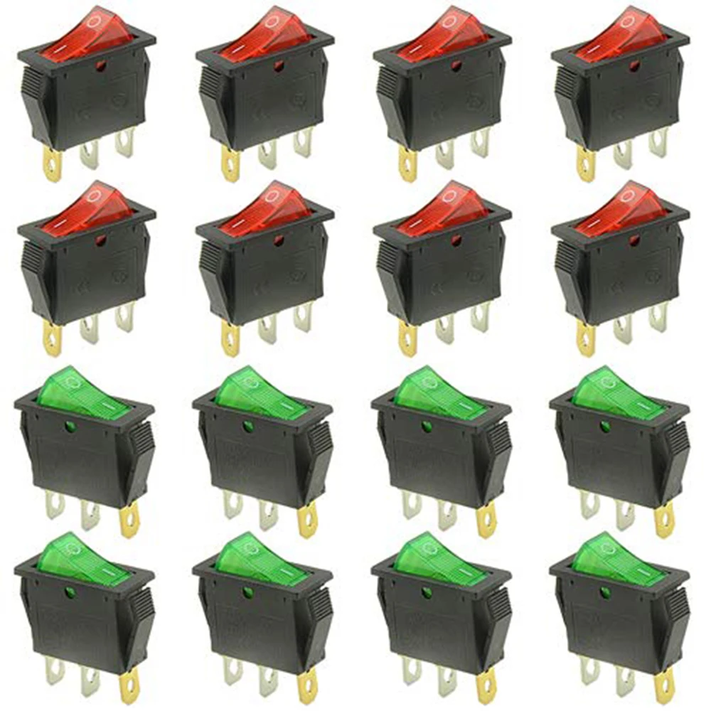 16 PCS Rocker Switch 3 Pin AC 15A/250V 20A/125V SPST On Off Mini Boat Rocker Toggle Switch
16 PCS Rocker Switch 3 Pin AC 15A/250V 20A/125V SPST On Off Mini Boat Rocker Toggle Switch