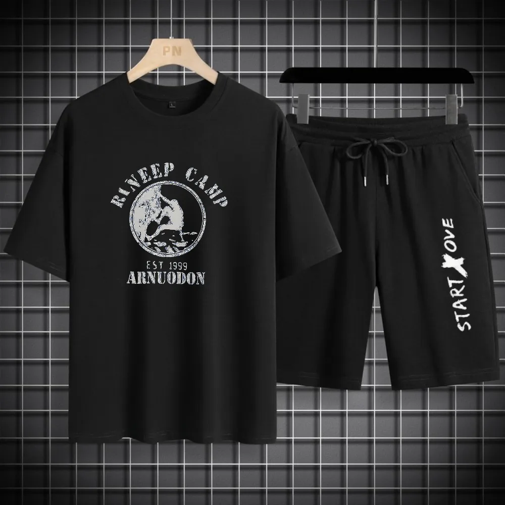 2025 Men's Short-Sleeve Shorts Comfortable Bottoming Shirt 100%Cotton Gym T-shirt Casual Fashion Black and White Sports Top Sets
2025 Men's Short-Sleeve Shorts Comfortable Bottoming Shirt 100%Cotton Gym T-shirt Casual Fashion Black and White Sports Top Sets