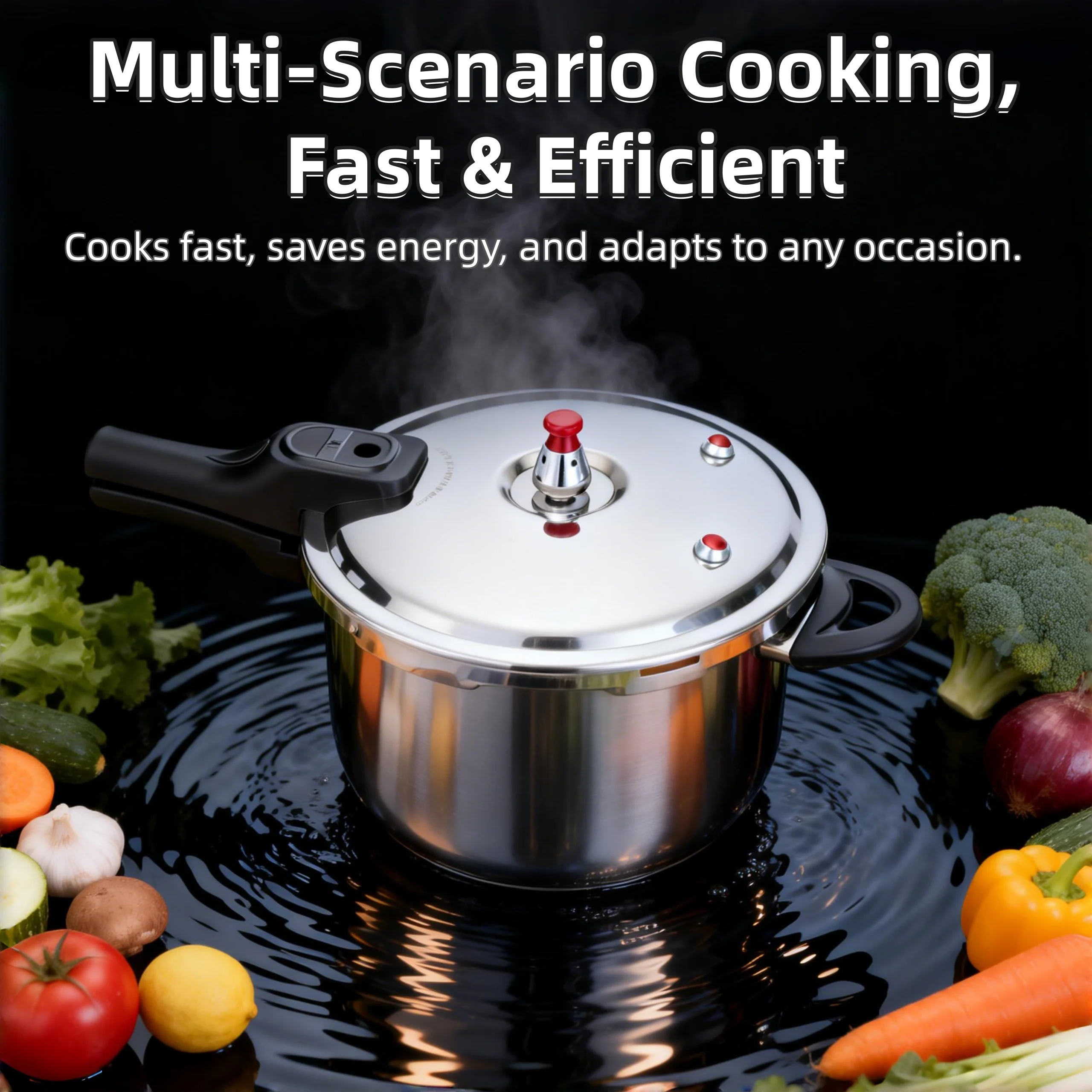 8L/8.45QT 28cm/11.02in Fast & Locks in Flavor – Efficient heat transfer cuts cooking time while preserving nutrients and taste.
8L/8.45QT 28cm/11.02in Fast & Locks in Flavor – Efficient heat transfer cuts cooking time while preserving nutrients and taste.