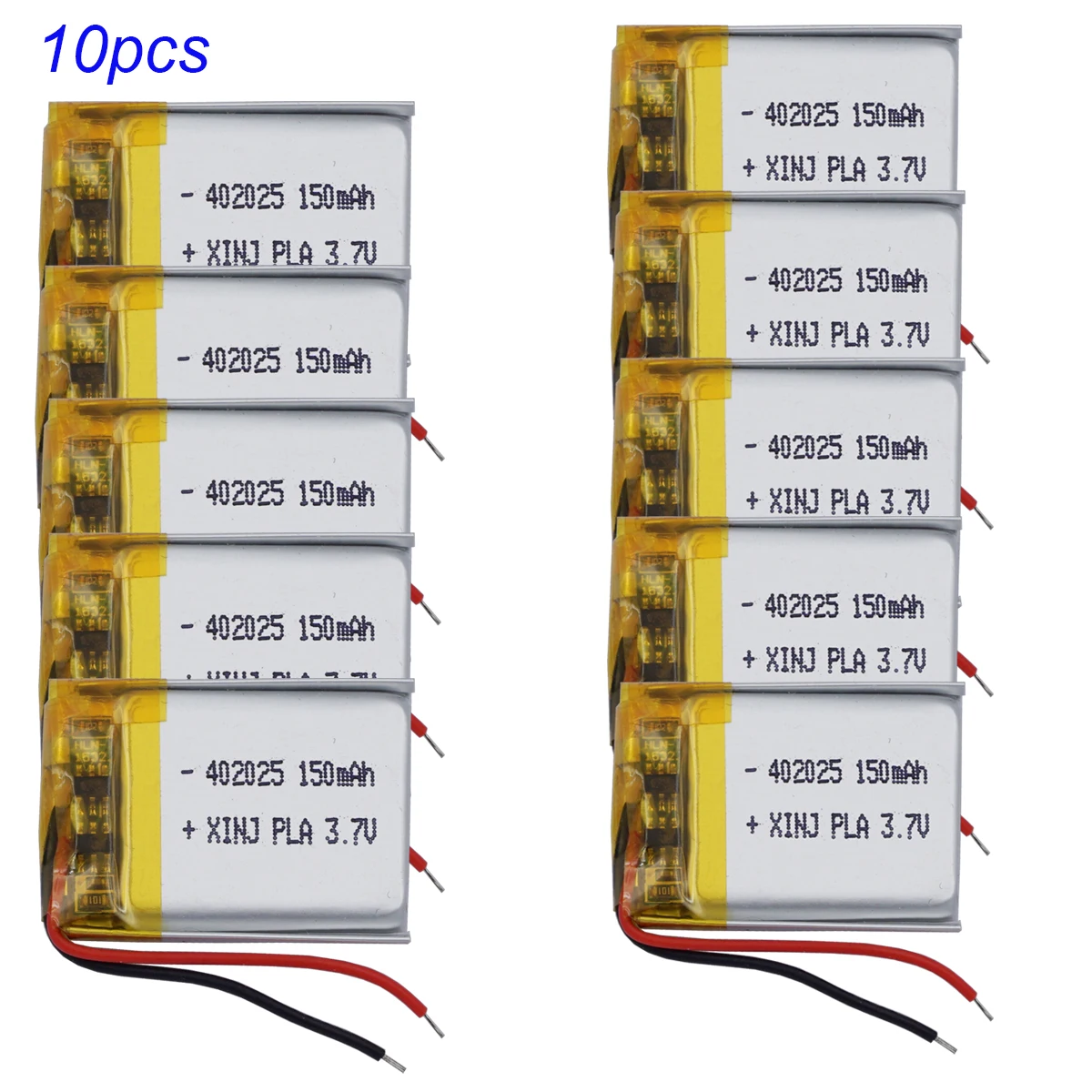 10Pcs 3.7V 150mAh 0.55Wh 402025 Rechargeable Replacement Lipo Li Battery For GPS Sat Nav Bluetooth Speaker LED Driving Recorder
10Pcs 3.7V 150mAh 0.55Wh 402025 Rechargeable Replacement Lipo Li Battery For GPS Sat Nav Bluetooth Speaker LED Driving Recorder