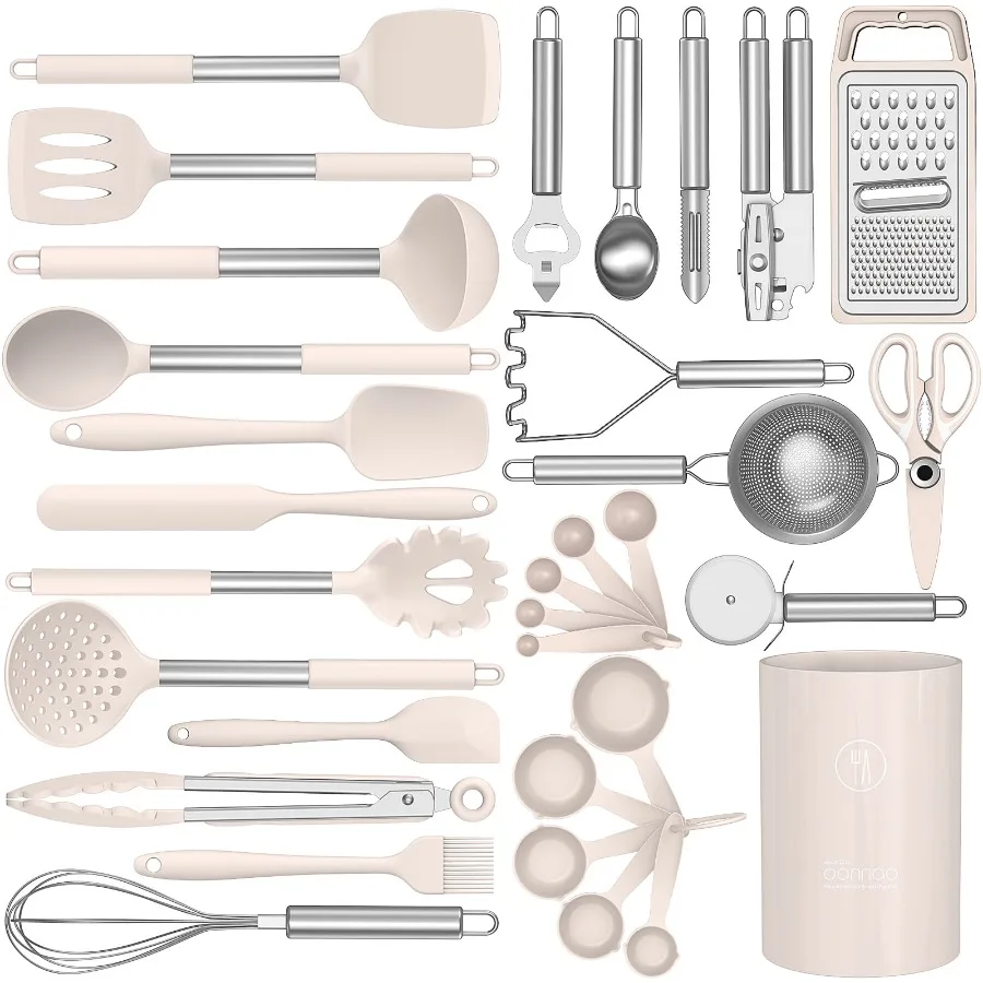 Silicone Cooking Utensils Set - Heat Resistant Silicone Kitchen Utensils for Cooking, Kitchen Utensil Spatula Set, BPA FREE Kit
Silicone Cooking Utensils Set - Heat Resistant Silicone Kitchen Utensils for Cooking, Kitchen Utensil Spatula Set, BPA FREE Kit