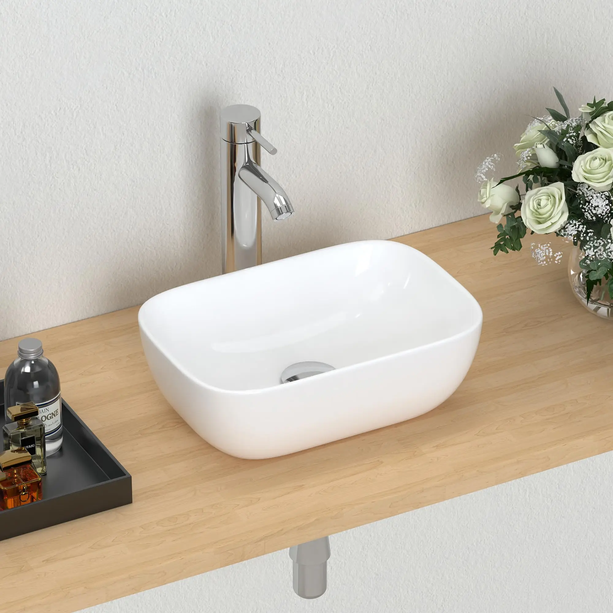 14.5 Inch White Ceramic Vessel Sink Above Counter Small Bathroom Sink Oval Wash Basin
14.5 Inch White Ceramic Vessel Sink Above Counter Small Bathroom Sink Oval Wash Basin