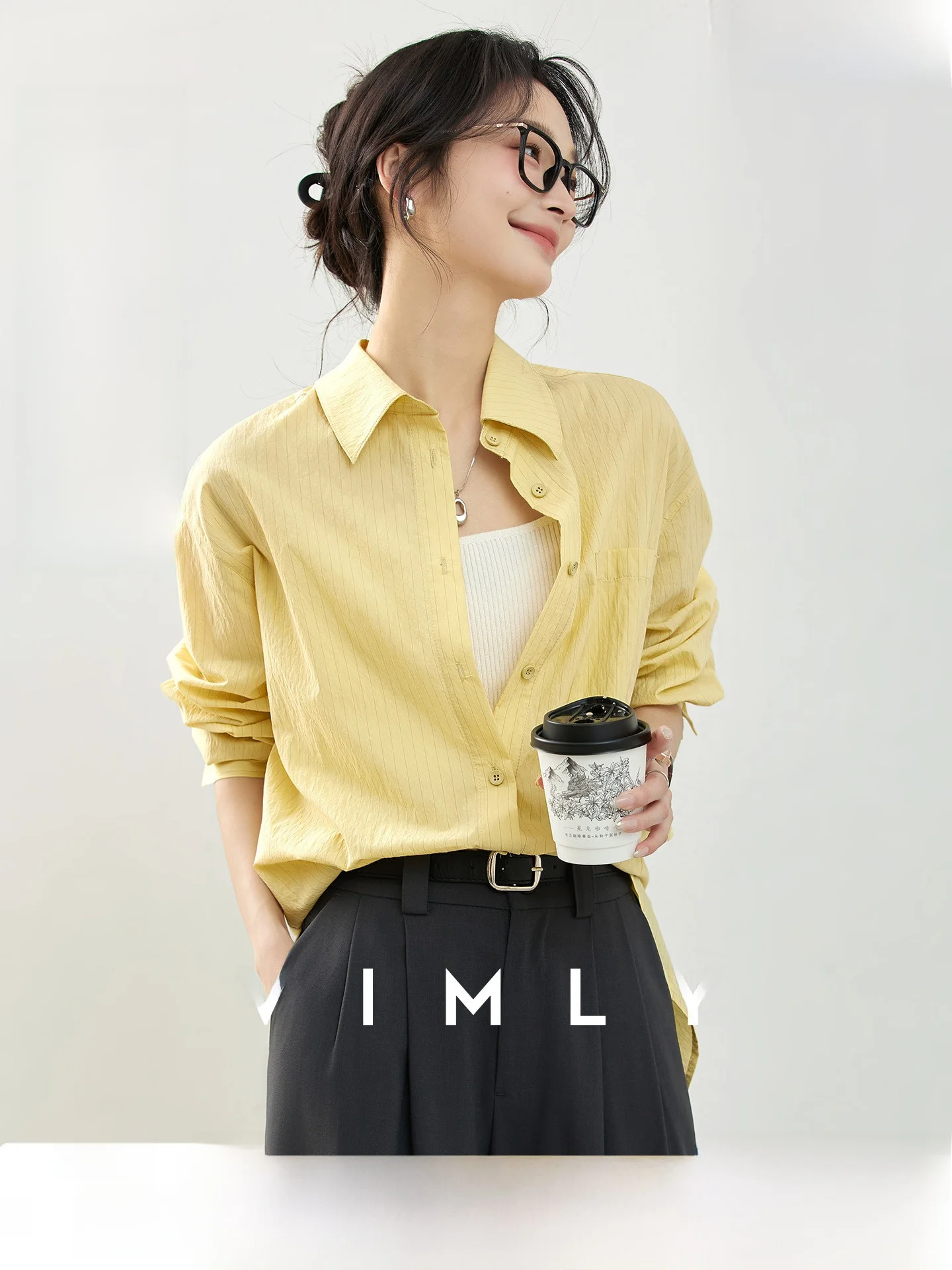 Yellow Striped Women's Shirt Spring 2026 Minimalist Style Textured All-Match Sunscreen Collar Coat Casual Cotton Breathable
Yellow Striped Women's Shirt Spring 2026 Minimalist Style Textured All-Match Sunscreen Collar Coat Casual Cotton Breathable