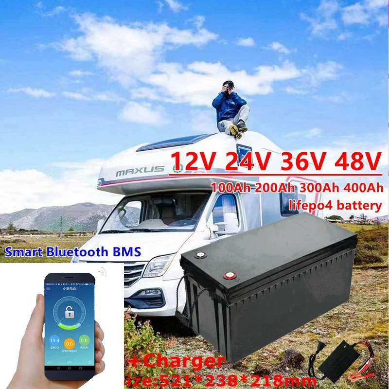 12V 24V 36V 48V 100AH 150Ah 200AH 300Ah 400Ah lifepo4 lithium battery bluetooth BMS APP for solar inverter EV Fishing boat
12V 24V 36V 48V 100AH 150Ah 200AH 300Ah 400Ah lifepo4 lithium battery bluetooth BMS APP for solar inverter EV Fishing boat