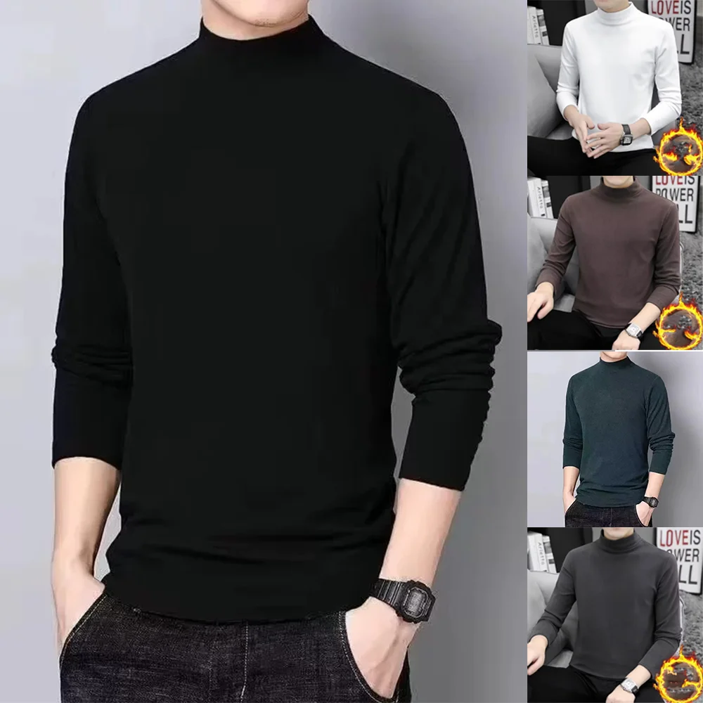 Autumn Winter Men's Thermal Long Sleeved T-Shirt Double-sided Fleece Bottoming Shirt Unisex Base Layer Top Mid Neck Sweatshirt
Autumn Winter Men's Thermal Long Sleeved T-Shirt Double-sided Fleece Bottoming Shirt Unisex Base Layer Top Mid Neck Sweatshirt