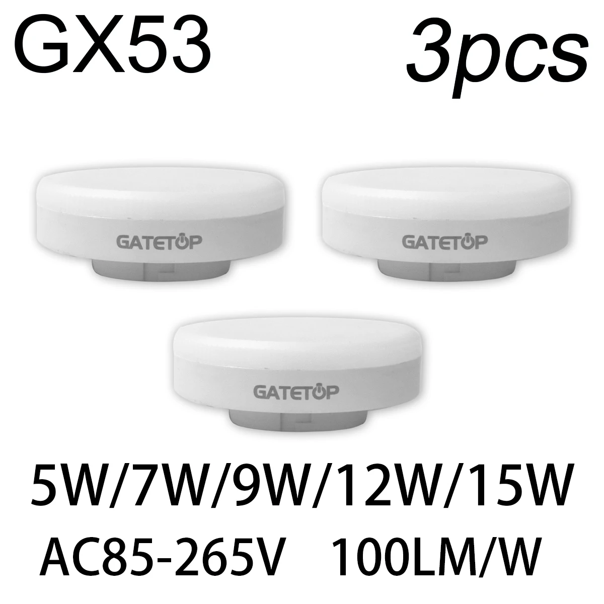 GX53 Bulb LED Spotlight High Lumen Light Grille Light AC110V 240V No Flicker 100LM/W Warm White Suitable Kitchen living room
GX53 Bulb LED Spotlight High Lumen Light Grille Light AC110V 240V No Flicker 100LM/W Warm White Suitable Kitchen living room