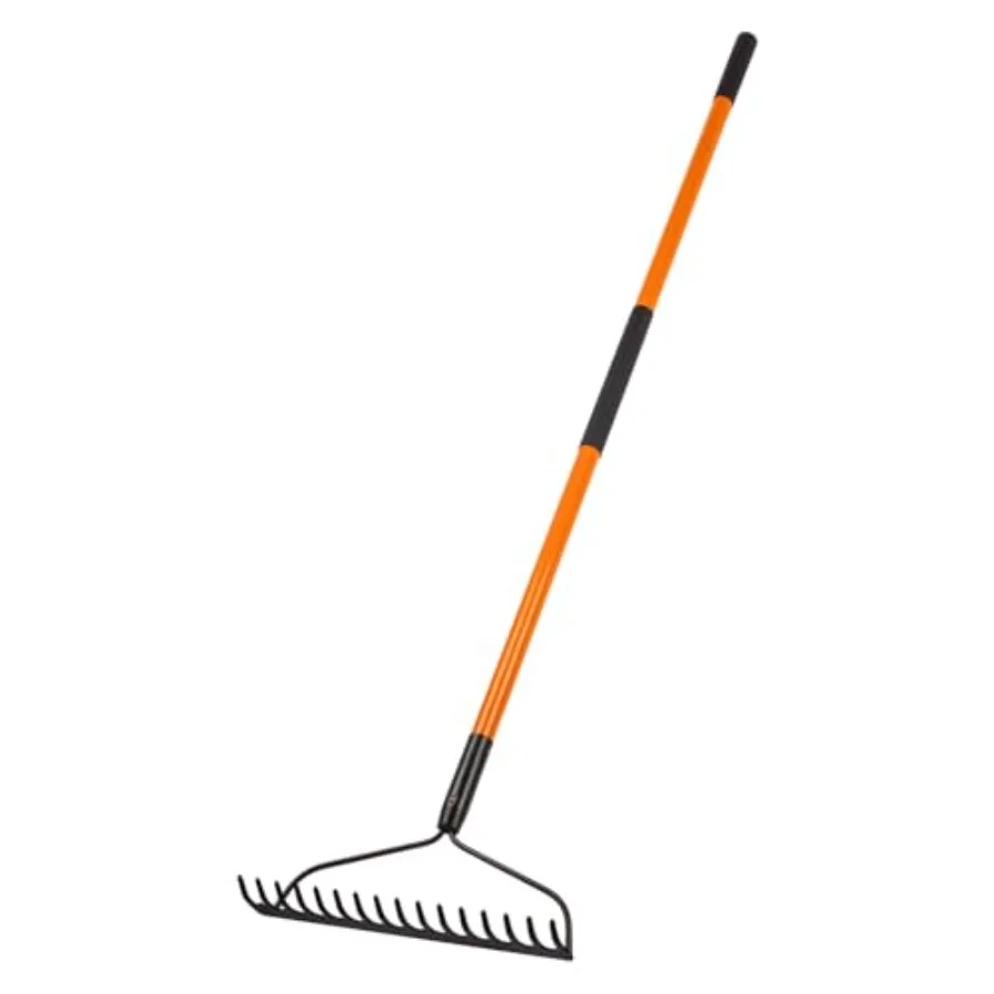 Garden Rake - 14 Tine Heavy Duty Rake with 58 Inch Fiberglass Handle
Garden Rake - 14 Tine Heavy Duty Rake with 58 Inch Fiberglass Handle