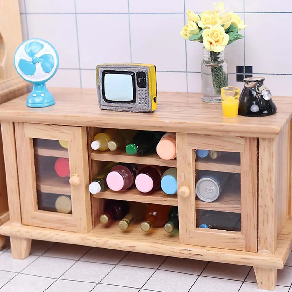 Mini Wood TV Cabinet Sturdy Miniature House Ornament Living Room Furniture Decor Creative Small Wooden TV Stand Mini House
Mini Wood TV Cabinet Sturdy Miniature House Ornament Living Room Furniture Decor Creative Small Wooden TV Stand Mini House
