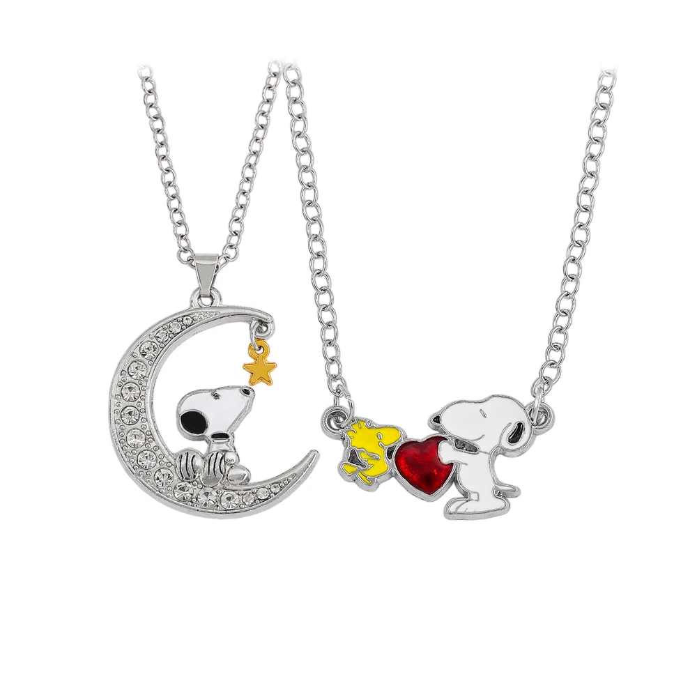 Snoopy Necklace Silver-Tone Moon & Heart Pendants with Woodstock, Cute Enamel & Rhinestone Friendship Necklaces for Best Friends
Snoopy Necklace Silver-Tone Moon & Heart Pendants with Woodstock, Cute Enamel & Rhinestone Friendship Necklaces for Best Friends