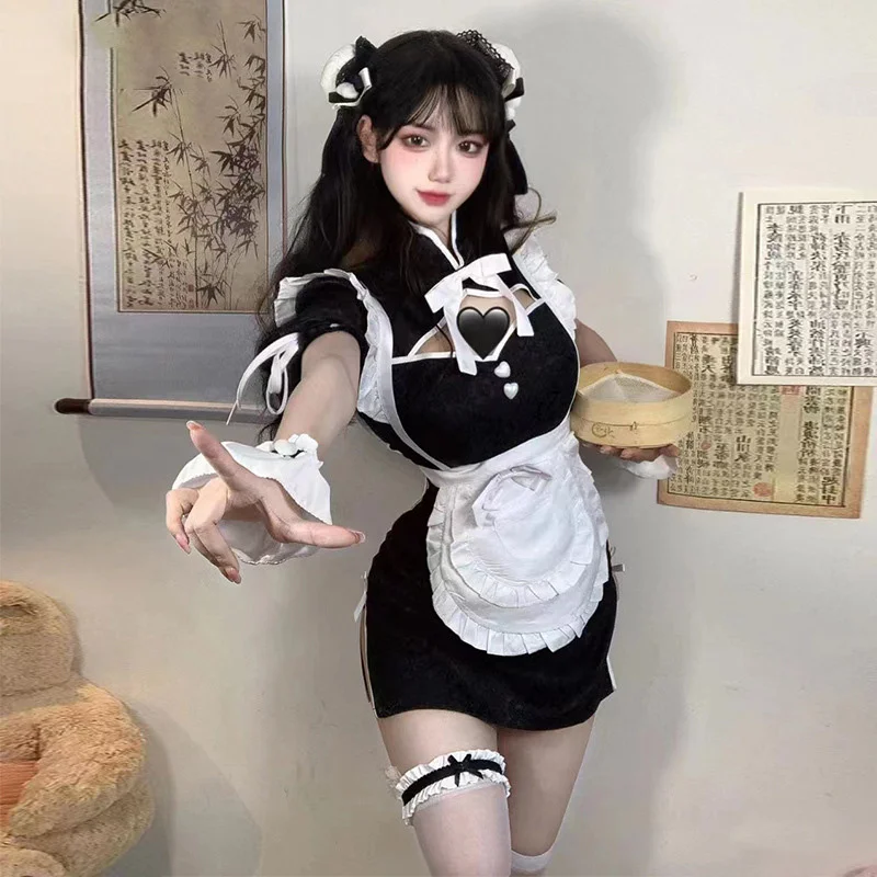 Сексуальная юбка японской горничной для девочек, костюм для косплея с квадратичными элементами, кавайная заколка для волос с бахромой, костюм с вырезами и бантом, форма Лолиты
Сексуальная юбка японской горничной для девочек, костюм для косплея с квадратичными элементами, кавайная заколка для волос с бахромой, костюм с вырезами и бантом, форма Лолиты