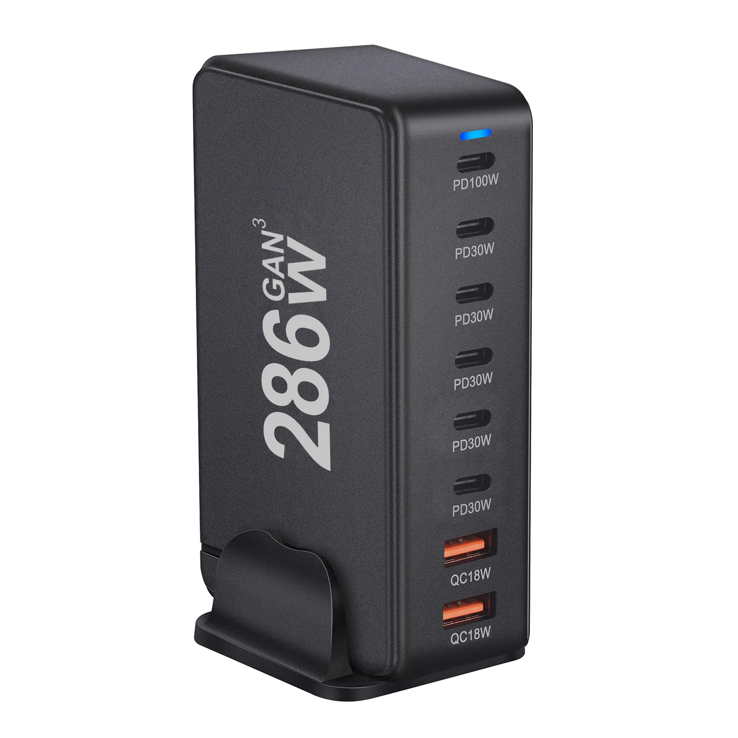 240W/268W/286W Gan fast charger with 8 charging ports can charge multiple devices simultaneously
240W/268W/286W Gan fast charger with 8 charging ports can charge multiple devices simultaneously