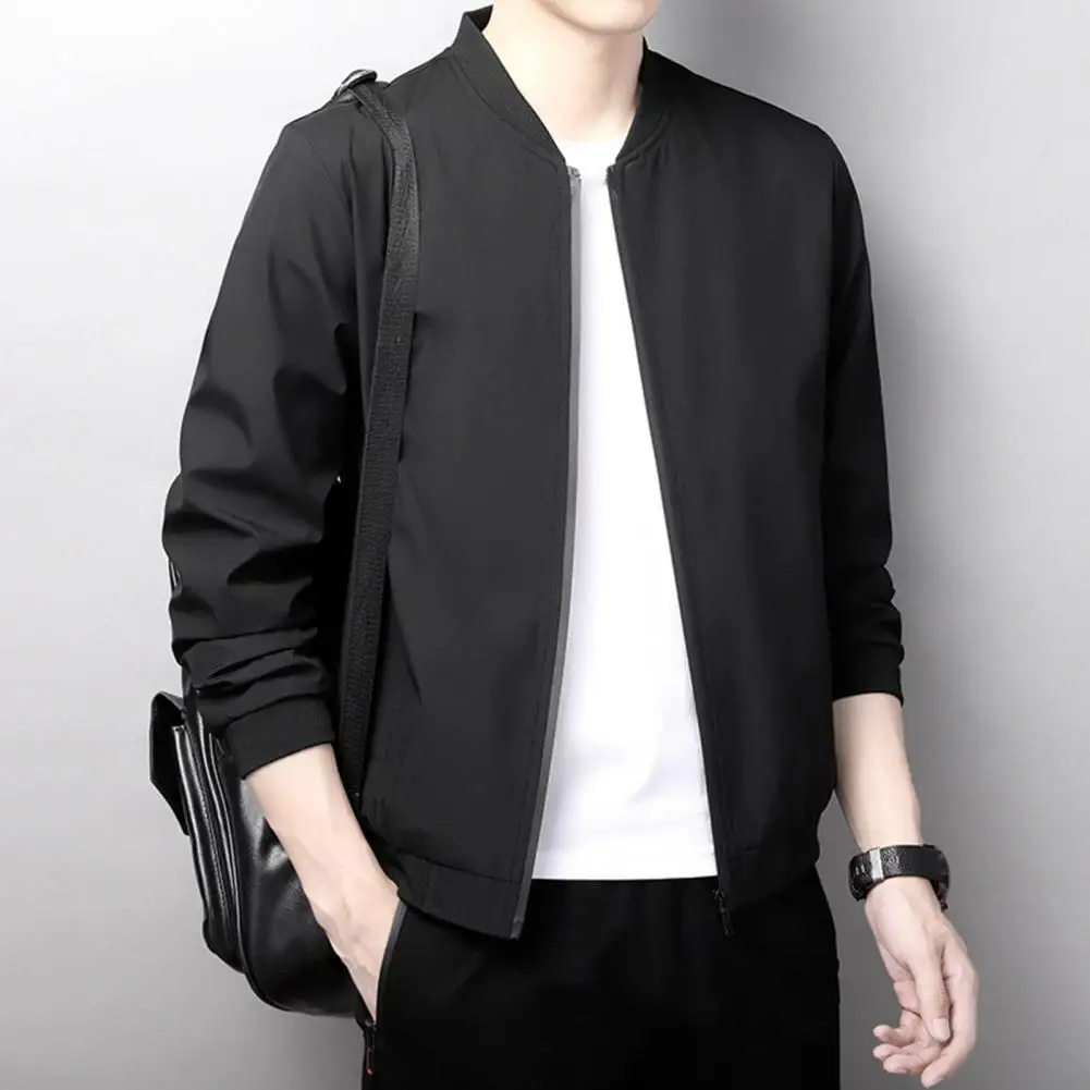 Men Spring Jacket Versatile Men's Spring/fall Jacket Stand Collar Smooth Zipper Closure Mid Length Pockets Casual Loose Fit Men
Men Spring Jacket Versatile Men's Spring/fall Jacket Stand Collar Smooth Zipper Closure Mid Length Pockets Casual Loose Fit Men