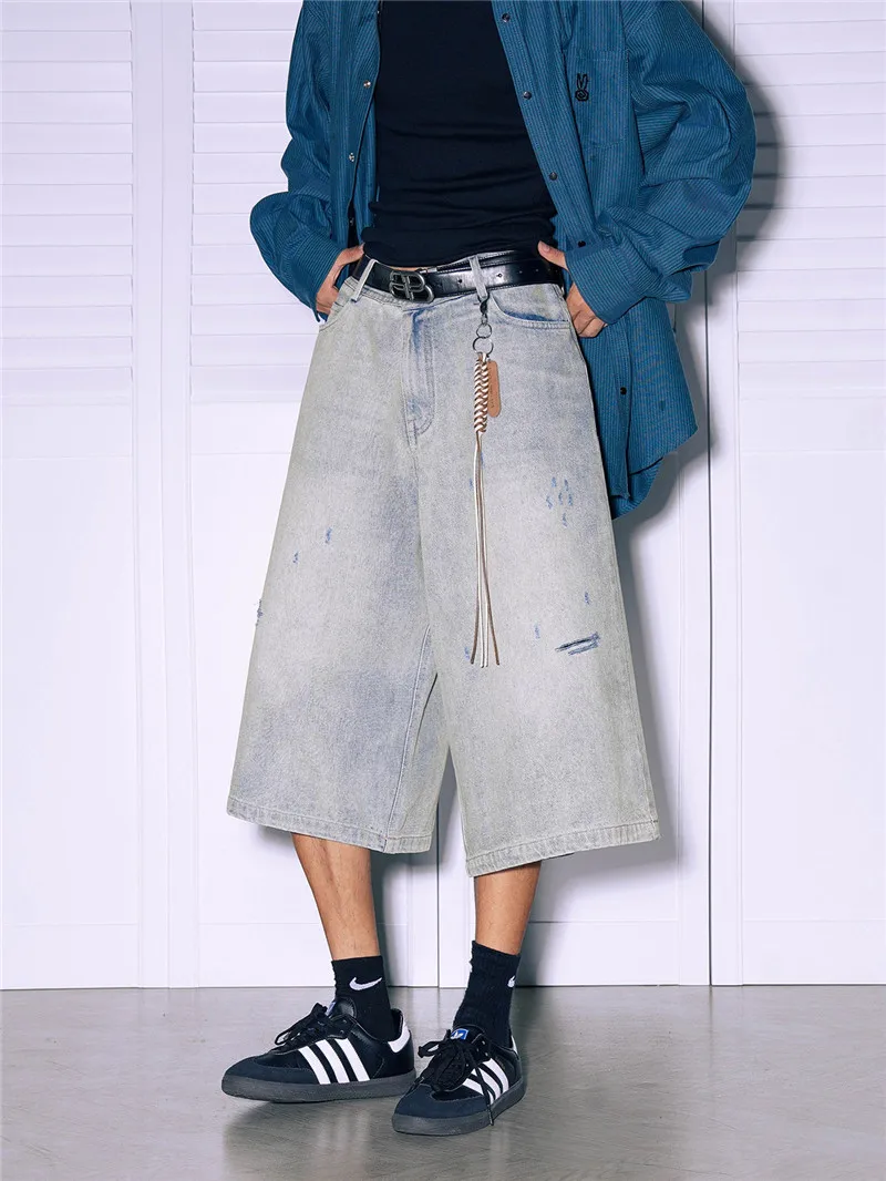 American Sle Men's Summer Thin Loose Retro Denim orts Casual Seven-Foot Pants Tapered Straight Leg Workwear Youth Faion
American Sle Men's Summer Thin Loose Retro Denim orts Casual Seven-Foot Pants Tapered Straight Leg Workwear Youth Faion