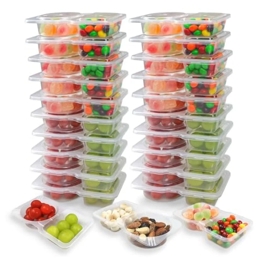 20 Pcs Reusable Snack Containers with Lids, Double Compartment for Sauces, Small Snacks and Tiny Parts, Portable for On-the-Go
20 Pcs Reusable Snack Containers with Lids, Double Compartment for Sauces, Small Snacks and Tiny Parts, Portable for On-the-Go