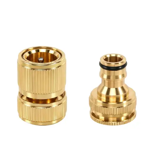 Garden Hose Quick Connect 1Sets 3/4 Inch 1/2 Inch Water Hose Fitting Brass Female and Male Connector Coupling