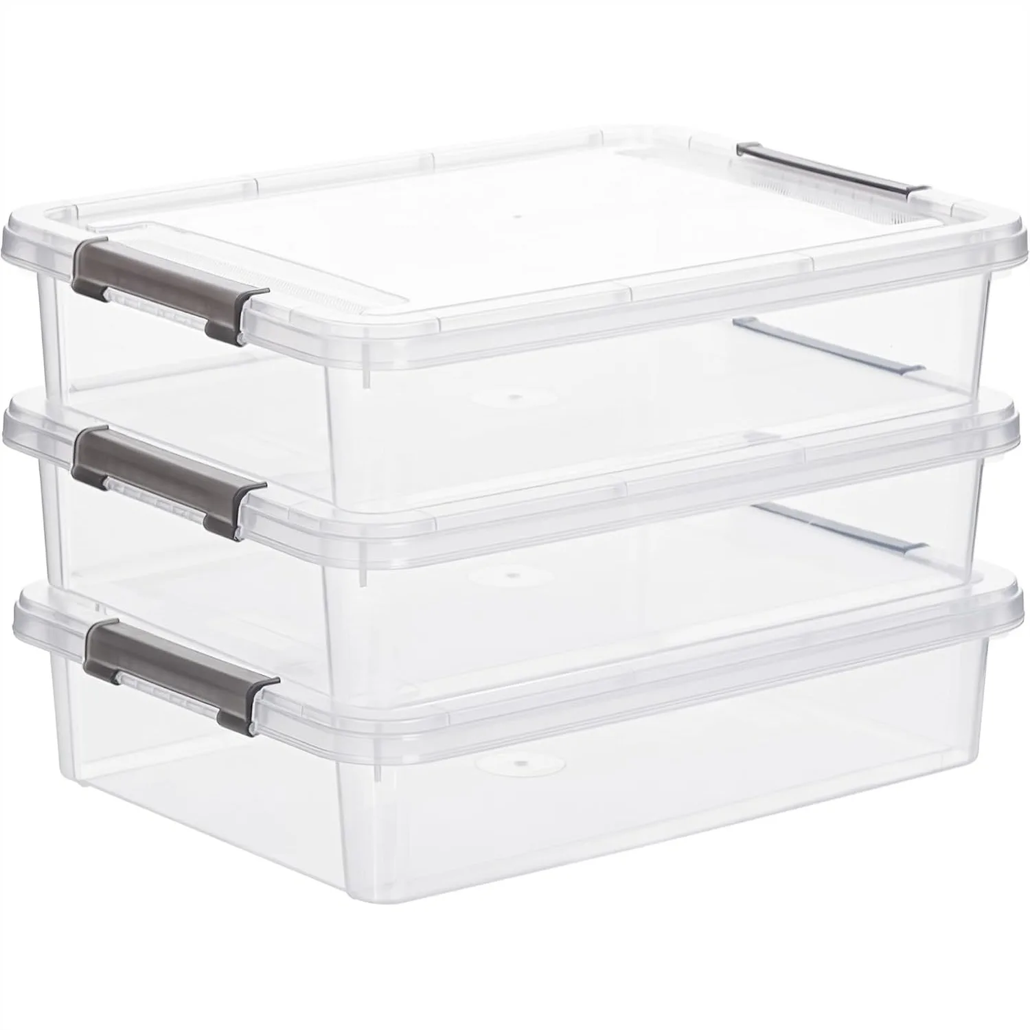 Plastic Storage Bins with Latching Lids, Clear Project Case for A4 Paper and Photos, Stackable Organizer, 3 Pack
Plastic Storage Bins with Latching Lids, Clear Project Case for A4 Paper and Photos, Stackable Organizer, 3 Pack