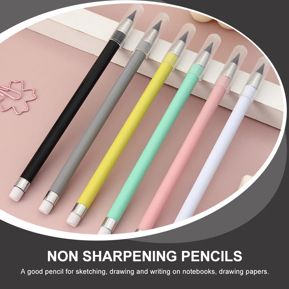 6pcs Eternal Pencil Erasable Non Sharpening Kids Pencils Lightweight Compact Writing Drawing Sketching Stationery For Students
6pcs Eternal Pencil Erasable Non Sharpening Kids Pencils Lightweight Compact Writing Drawing Sketching Stationery For Students