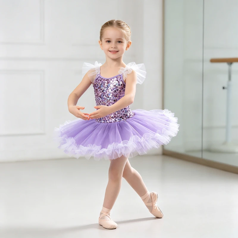 Purple Sequin Ballet Tutu Dress, 2in1 Leotard with Bow Headband Ballerina Fairy Costume Recital Birthday Party for 3-8Y
Purple Sequin Ballet Tutu Dress, 2in1 Leotard with Bow Headband Ballerina Fairy Costume Recital Birthday Party for 3-8Y